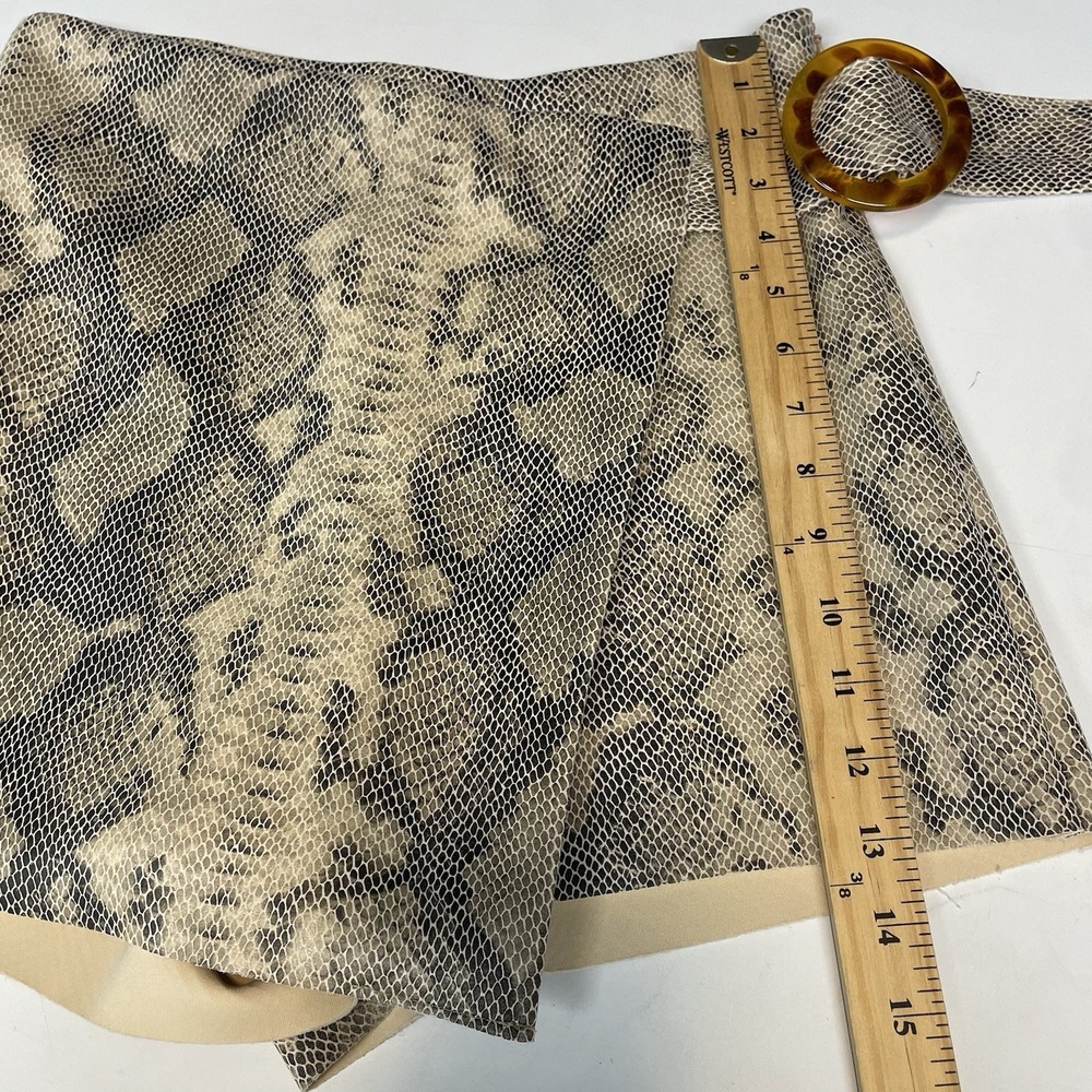 Zara Skort Womens Small Mini Snake Print Side Buckle Wrap Skirt Shorts Stretch - Picture 8 of 10